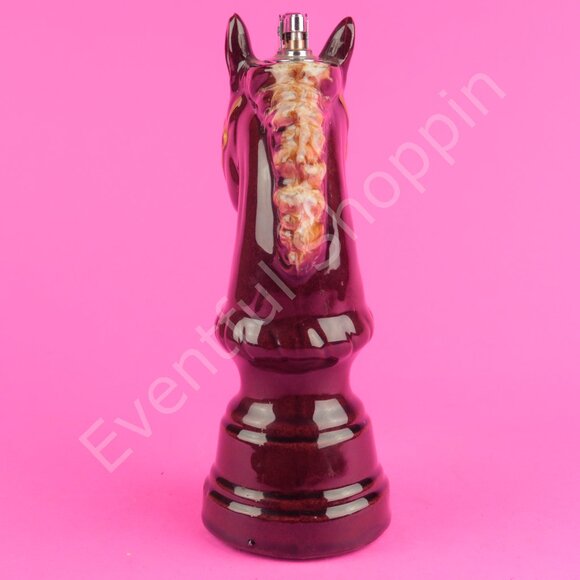 Vintage MCM Ceramic Horse Knight Chess Regency Table Lighter MI Japan in Brown - Picture 4 of 7